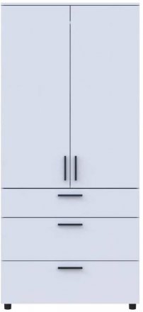 Шафа для одягу Doros Торн Білий 2 ДСП/3Ш (штанга) 90х51.6х200 (DRS-012021)