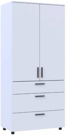Шафа для одягу Doros Торн Білий 2 ДСП/3Ш (штанга) 90х51.6х200 (DRS-012021)