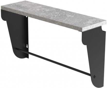 Полиця настінна Ferrum-decor Світ 300x600x150 метал Чорний ДСП Бетон 16 мм (FRD-102806)
