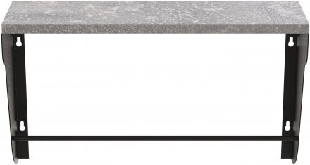 Полиця настінна Ferrum-decor Світ 300x600x150 метал Чорний ДСП Бетон 16 мм (FRD-102806)