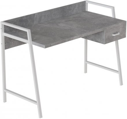 Письмовий стіл Ferrum-decor 750x1000x600 Білий метал ДСП Бетон 32 мм (FRD-103442)