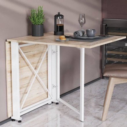 Стіл-книга трансформер Оріон 2 Ferrum-decor 750x1520x730 Білий метал ДСП Дуб Сан-Марино 16 мм (FRD-104591)