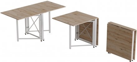 Стіл-книга трансформер Оріон 2 Ferrum-decor 750x1520x730 Білий метал ДСП Дуб Сан-Марино 16 мм (FRD-104591)