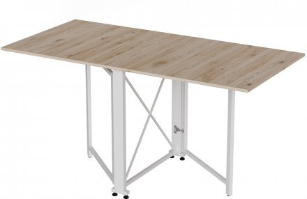 Стіл-книга трансформер Оріон 2 Ferrum-decor 750x1520x730 Білий метал ДСП Дуб Сан-Марино 16 мм (FRD-104591)