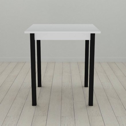 Стіл кухонний Ferrum-decor Дієго 75x80x80 Чорний ДСП Біле 16мм (FRD-106308)