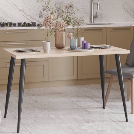 Стіл кухонний Марсель 30 Ferrum-decor 75x120x60 Чорний метал ДСП Дуб Сан-Марино 32 мм (FRD-106740)