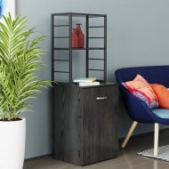 Стіл-тумба трансформер Смарт 4/1 з етажеркою Ferrum-decor 1430x1450x500 Чорний метал ДСП Сосна Кембра 16 мм (FRD-105125)