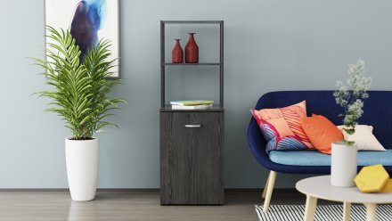 Стіл-тумба трансформер Смарт 4/1 з етажеркою Ferrum-decor 1430x1450x500 Чорний метал ДСП Сосна Кембра 16 мм (FRD-105125)