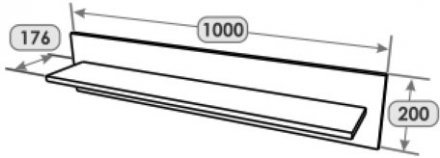 Настінна полиця Еверест Нордік-1000 Білий + Дуб крафт золотий (DTM-5523)