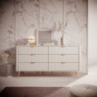 Комод Perfect Home Ланте / Lante з 6 шухлядами і золотими ніжками 6S/163 Беж (PFH-091105)
