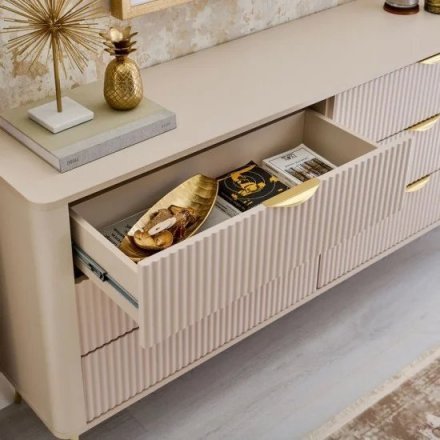 Комод Perfect Home Ланте / Lante з 6 шухлядами і золотими ніжками 6S/163 Беж (PFH-091105)