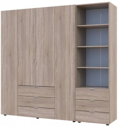 Шафа для одягу Doros Гелар Дуб сонома 4ДСП з пеналом 215х49.5х203.4 (DRS-011929)