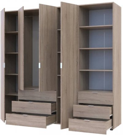 Шафа для одягу Doros Гелар Дуб сонома 4ДСП з пеналом 215х49.5х203.4 (DRS-011929)