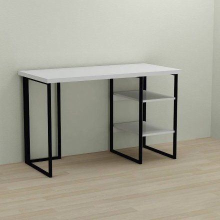 Письмовий стіл Ferrum-decor Кевін 76x100x60 чорний ДСП Біле 32мм (FRD-103795)