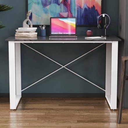Письмовий стіл Ferrum-decor Драйв 750x1400x700 Білий метал ДСП Сосна Кембра 16 мм (FRD-103208)