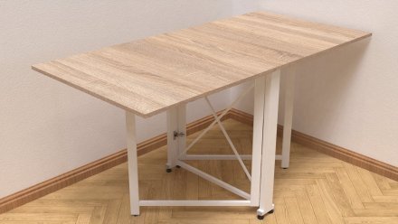 Стіл-книга трансформер Оріон 2 Ferrum-decor 750x1520x730 Білий метал ДСП Дуб Сонома 16 мм (FRD-104593)
