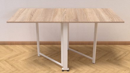Стіл-книга трансформер Оріон 2 Ferrum-decor 750x1520x730 Білий метал ДСП Дуб Сонома 16 мм (FRD-104593)