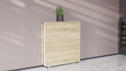 Стіл-книга трансформер Оріон 2 Ferrum-decor 750x1520x730 Білий метал ДСП Дуб Сонома 16 мм (FRD-104593)