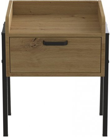 Тумба модульна Ferrum-decor Бетті 540x450x320 метал Чорний ДСП Дуб Дуб Артизан 16 мм (FRD-105507)