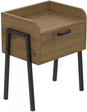 Тумба модульна Ferrum-decor Бетті 540x450x320 метал Чорний ДСП Дуб Дуб Артизан 16 мм (FRD-105507)
