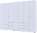 Комплект шаф для одягу Doros Гелар (2 шт.) 271,2х49,5х203,4 см Білий (DRS-011172)