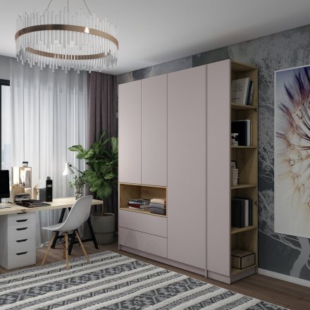 Етажерка до шафи Doros Дейл Кашемір/Дуб Артизан 52х28х220 DRS-011733 (41516118)