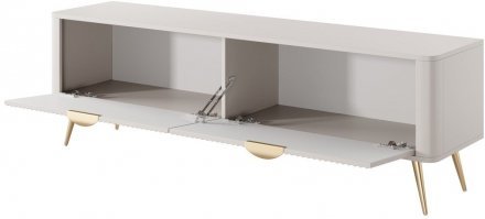 Тумба під телевізор Perfect Home Ланте / Lante 2-дверна з золотими ніжками 2D/163 Беж (PFH-091118)