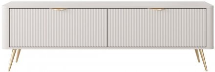 Тумба під телевізор Perfect Home Ланте / Lante 2-дверна з золотими ніжками 2D/163 Беж (PFH-091118)