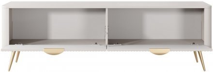 Тумба під телевізор Perfect Home Ланте / Lante 2-дверна з золотими ніжками 2D/163 Беж (PFH-091118)