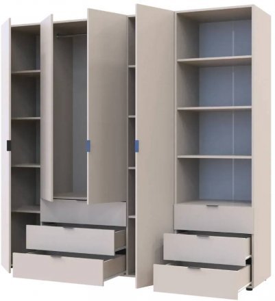 Шафа для одягу Doros Гелар Кашемір 4ДСП з пеналом 215х49.5х203.4 (DRS-011930)