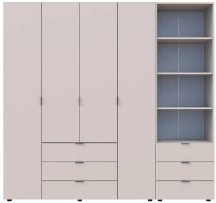 Шафа для одягу Doros Гелар Кашемір 4ДСП з пеналом 215х49.5х203.4 (DRS-011930)