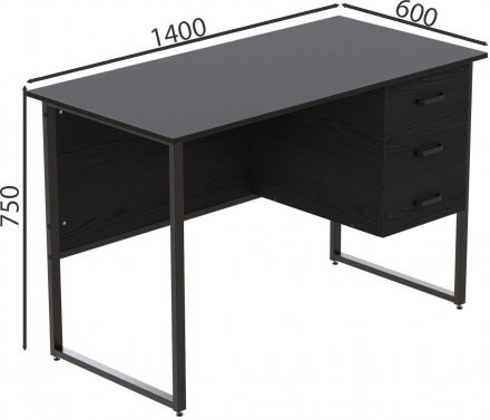 Комп'ютерний стіл Ferrum-decor Гаррі 75x140x60 чорний ДСП Сосна Кембра 16мм (FRD-103545)