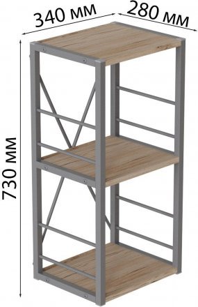 Етажерка 3/34 Ferrum-decor Серії Конект 73x34x28 сірий ДСП Дуб Сан-Марино 16мм (FRD-104302) Етажерка 3/34 Ferrum-decor Серії Конект 73x34x28 сірий ДСП Дуб Сан-Марино 16мм (FRD-104302)