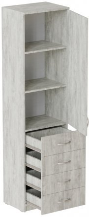 Пенал Анжело Ferrum-decor на 3 полиці з дверима та 4 ящиками 1900x500x380 ДСП Бетон 16 мм (FRD-104970) Пенал Анжело Ferrum-decor на 3 полиці з дверима та 4 ящиками 1900x500x380 ДСП Бетон 16 мм (FRD-104970)