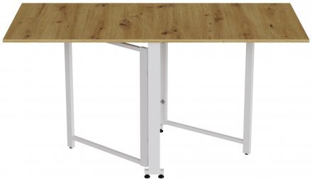 Стіл-книга трансформер Оріон 2 Ferrum-decor 750x1520x730 Білий метал ДСП Дуб Артизан 16 мм (FRD-104595)