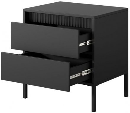 Тумба приліжкова Perfect Home Сенсо / Senso 2S/53 з 2 шухлядами Чорний (PFH-092036)