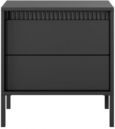 Тумба приліжкова Perfect Home Сенсо / Senso 2S/53 з 2 шухлядами Чорний (PFH-092036)