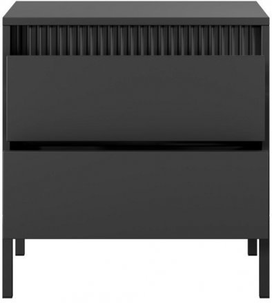 Тумба приліжкова Perfect Home Сенсо / Senso 2S/53 з 2 шухлядами Чорний (PFH-092036)
