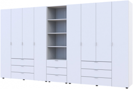 Шафа для одягу Doros Гелар Білий 4+4ДСП з пеналом 370х49.5х203.4 (DRS-011931)