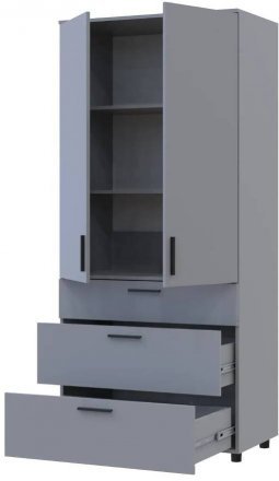 Шафа для одягу Doros Торн Сірий 2 ДСП/3Ш (полиці) 90х51.6х200 (DRS-012024) Шафа для одягу Doros Торн Сірий 2 ДСП/3Ш (полиці) 90х51.6х200 (DRS-012024)