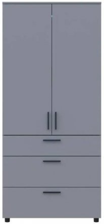 Шафа для одягу Doros Торн Сірий 2 ДСП/3Ш (полиці) 90х51.6х200 (DRS-012024) Шафа для одягу Doros Торн Сірий 2 ДСП/3Ш (полиці) 90х51.6х200 (DRS-012024)