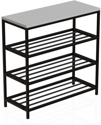 Полиця для взуття Слайм 3 Ferrum-decor 635x630x260 Чорний метал ДСП Біле 16 мм (FRD-105156) Полиця для взуття Слайм 3 Ferrum-decor 635x630x260 Чорний метал ДСП Біле 16 мм (FRD-105156)