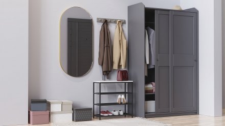 Полиця для взуття Слайм 3 Ferrum-decor 635x630x260 Чорний метал ДСП Біле 16 мм (FRD-105156) Полиця для взуття Слайм 3 Ferrum-decor 635x630x260 Чорний метал ДСП Біле 16 мм (FRD-105156)