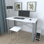 Письмовий стіл Ferrum-decor Драйв 750x1000x600 Сірий метал ДСП Біле 16 мм (FRD-103094)