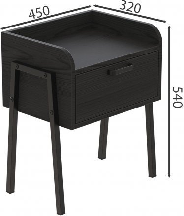 Тумба модульна Ferrum-decor Бетті 540x450x320 метал Чорний ДСП Сосна Кембра 16 мм (FRD-105509)