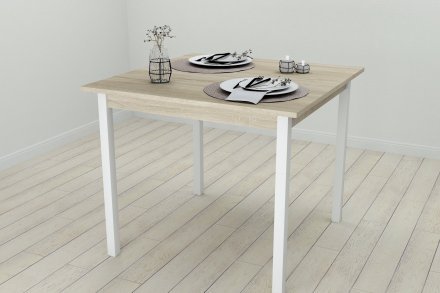 Стіл кухонний Ferrum-decor Дієго 75x90x90 Білий ДСП Сонома 16мм (FRD-106312)