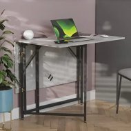 Стіл трансформер книжка Вуді Ferrum-decor 75x130x90 Чорний метал ДСП Бетон 16 мм (FRD-106743)