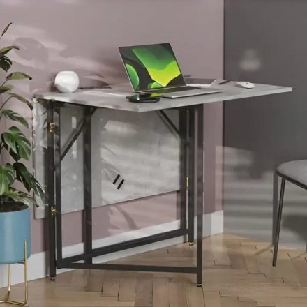 Стіл трансформер книжка Вуді Ferrum-decor 75x130x90 Чорний метал ДСП Бетон 16 мм (FRD-106743)
