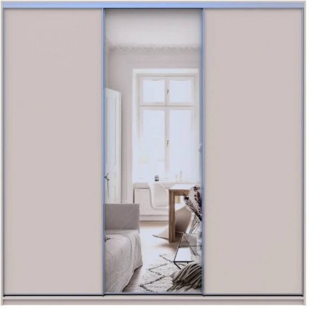 Шафа-купе Doros Сіті Лайт Кашемір 2 ДСП/1 зеркало 225х60х225 (80736383)