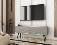 Тумба під телевізор Perfect Home Оро / Oro 2-дверна з чорними ніжками RTV135 MDF Сірий (PFH-091334) Тумба під телевізор Perfect Home Оро / Oro 2-дверна з чорними ніжками RTV135 MDF Сірий (PFH-091334)
